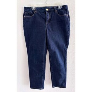 Chicos Jeans‎ Womens 1.5 Dark Blue Denim Girlfriend Ankle Minimalist Capsule